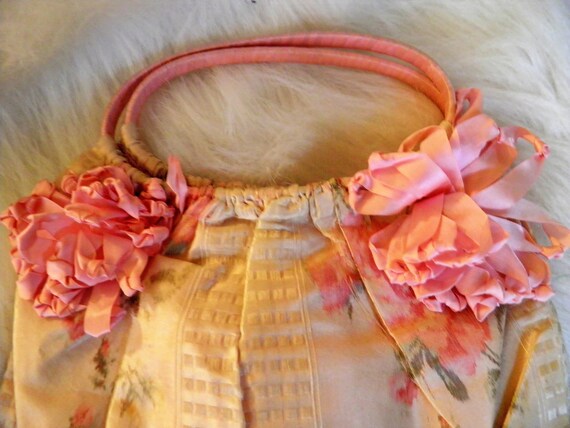 Silk Rose Bag With Fringe, 1930s Under Garment Ba… - image 2