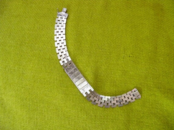 Chunky Bold Sterling Silver ID Bracelet - image 4