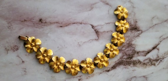 Bracelet, Antique Flower Gold Filled Antique Brac… - image 4