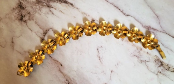 Bracelet, Antique Flower Gold Filled Antique Brac… - image 6
