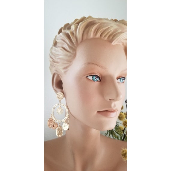 Huge Dangle Pierced Earrings - image 3