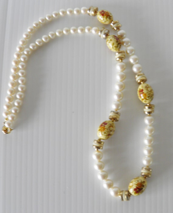 Faux Pearls With Ceramic Beads.