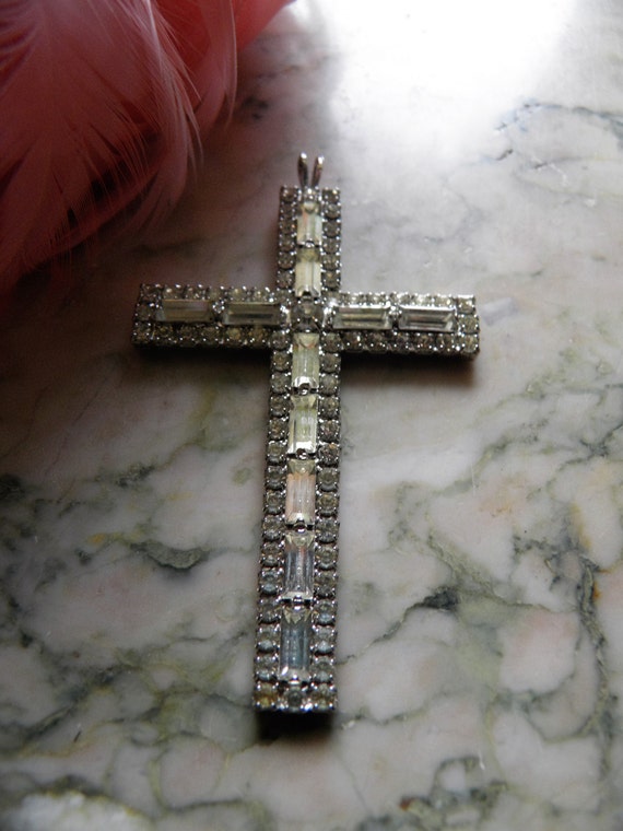 Amazing Man Made Diamond Cross Pendant.