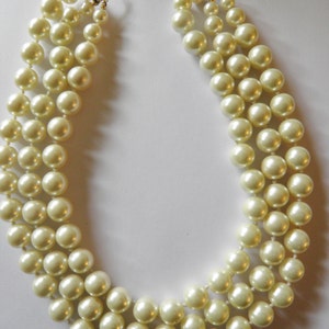 Faux Triple Strand Pearls, Bride, Wedding, Yummy image 4