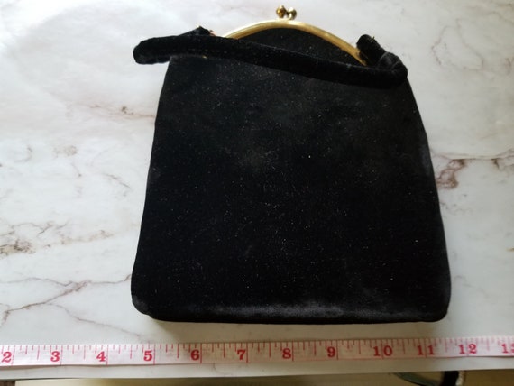 PURSE, Antique Velvet Deco Evening Bag - image 4