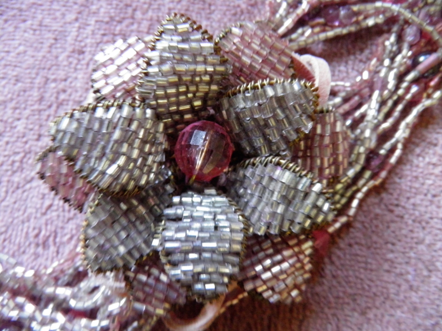 Beaded Flower Trim in Shades of Purple and Lavender With Etsy