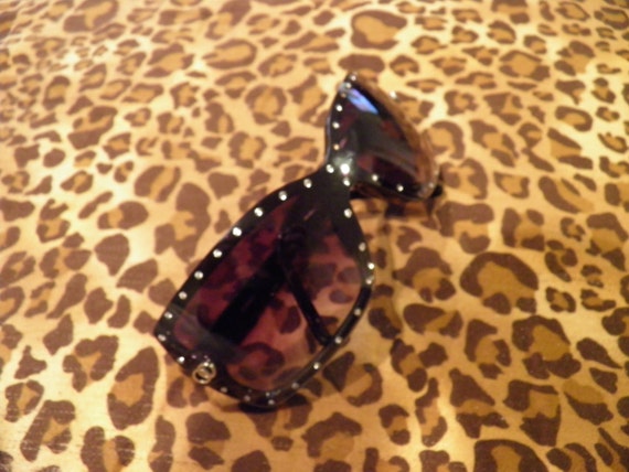 Sunglasses, Black, Retro  Old Hollywood Glam, - image 4