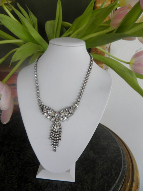 Necklace, Vintage Rhinestone Royal Necklace, SALE