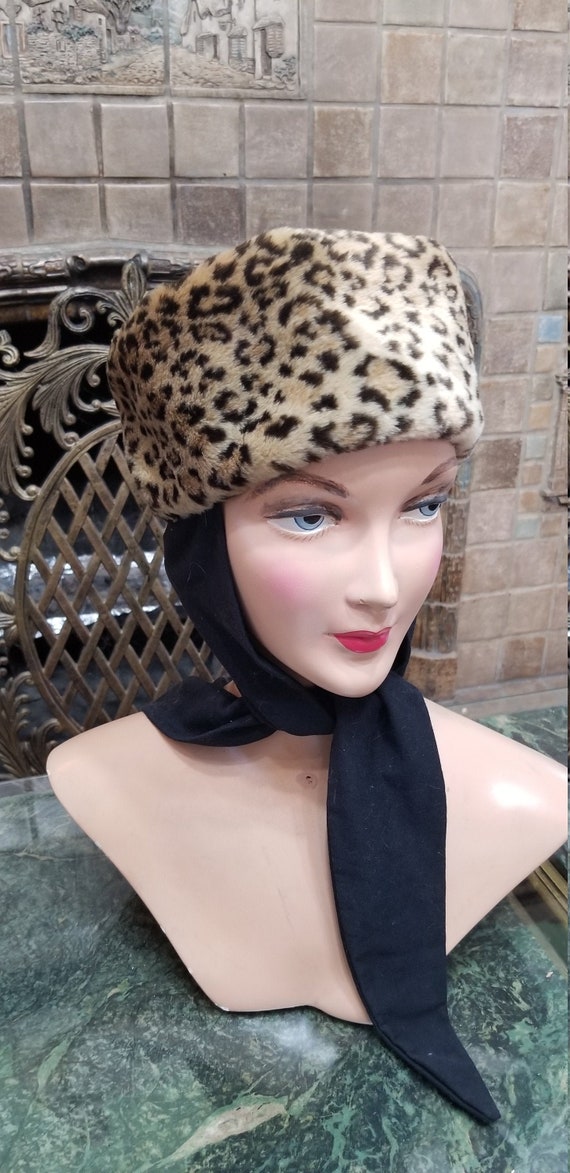 Anitque French Leopard Print Deco Hat