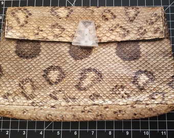 Snakeskin Clutch Purse, Leather Handbag, Antique, Vintage, SALE