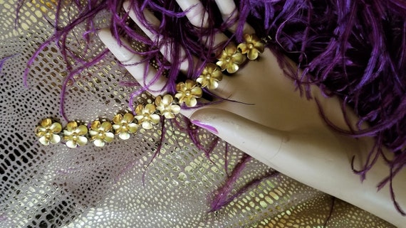 Bracelet, Antique Flower Gold Filled Antique Brac… - image 1