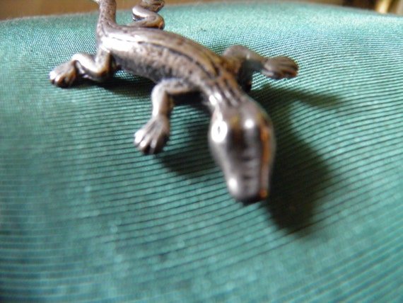 Vintage Sterling Silver Salamander Pin, Brooch - image 2