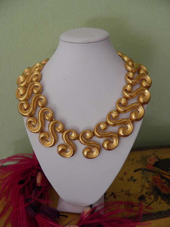 Chunky Bold KJL, Couture Necklace, Signed
