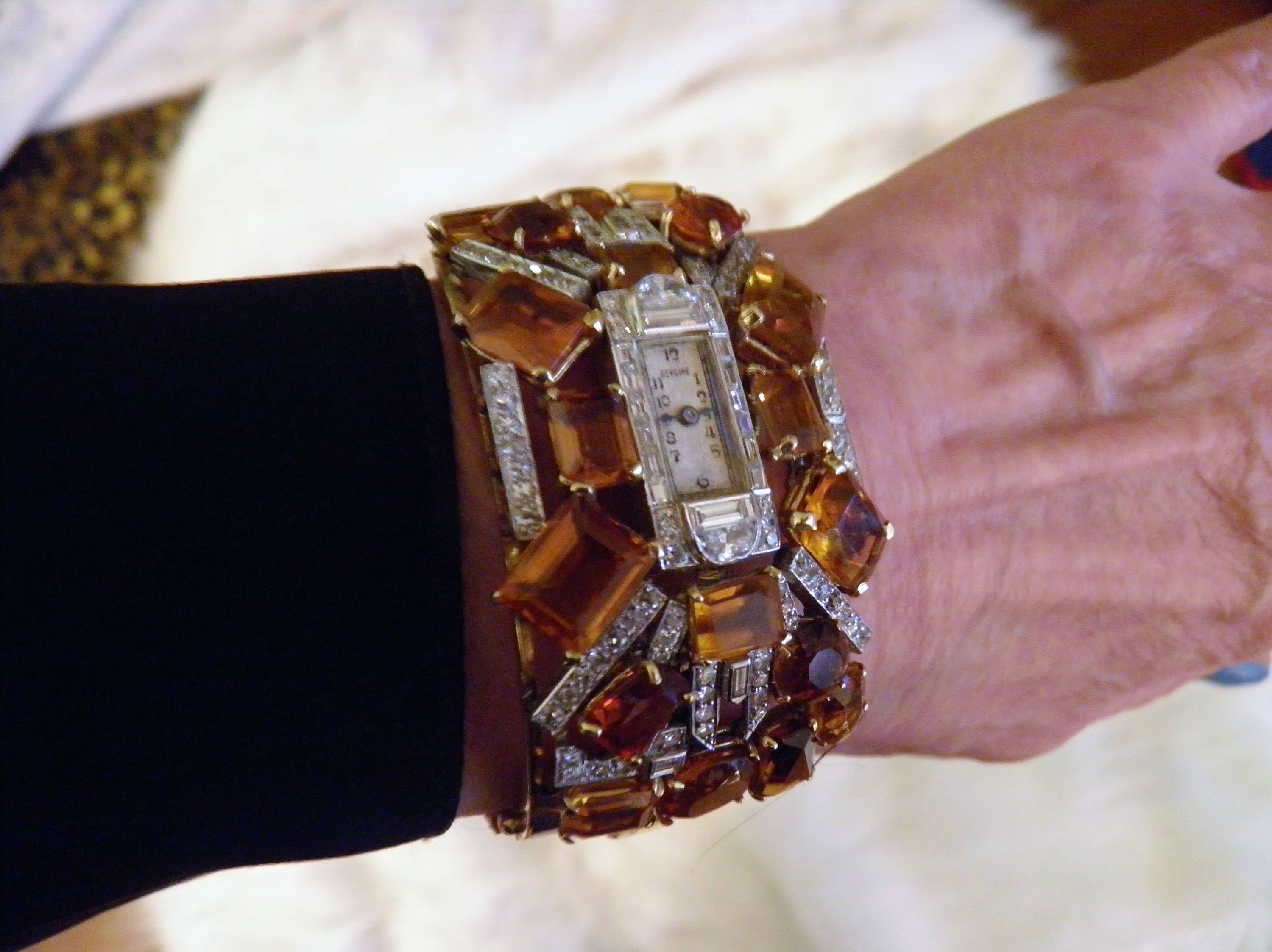 Citrine and Diamond Cuff Bracelet Cuff Deco LAYAWAY AVAILABLE Etsy