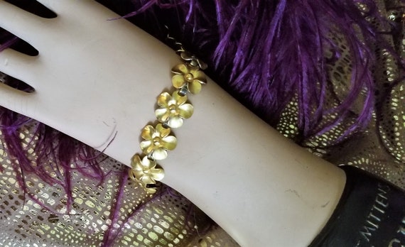 Bracelet, Antique Flower Gold Filled Antique Brac… - image 7