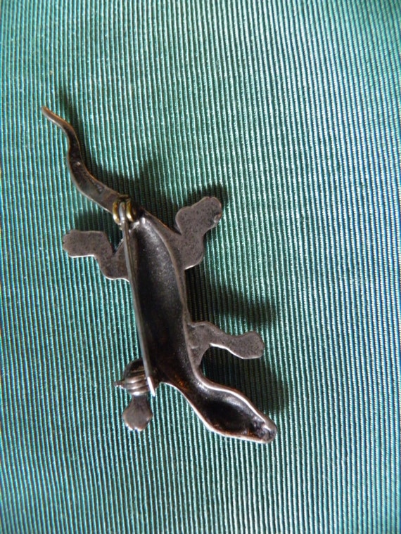 Vintage Sterling Silver Salamander Pin, Brooch - image 3