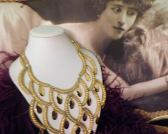 Bib Necklace, Runway, High End Designer Drop Necklace.