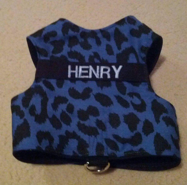 Cat Walking Jacket Harness by Land O/' Burns Bengals BLUE CAMOUFLAGE Made To Order PERSONALISED