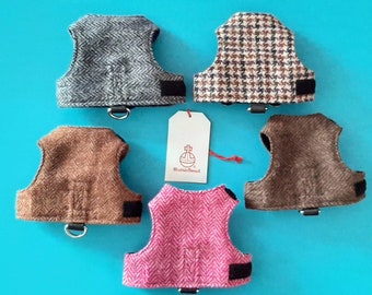 HARRIS TWEED Limited Edition- Ready Made - Cat Harness / Walking Jacket by Land O' Burns Bengals in Various Designs & Colours All Size Small