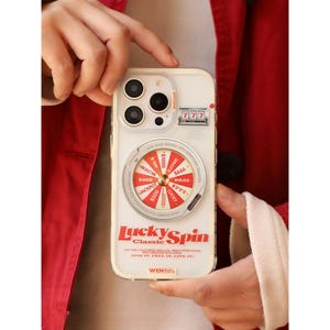 Lucky Wheel Phone Case Magnetic Stand Fortune Wheel Rotating Ring Casino Aesthetic iPhone Case Interactive Fun Gift,iPhone 16 case