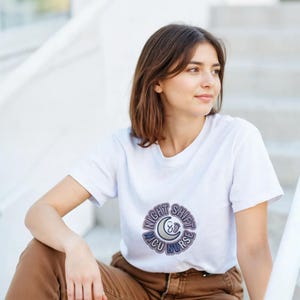Night Shift NICU Nurse T-Shirt, Faux Embroidery Patch Style Tee, NICU Nurse Gift, Night Shift Nurse Appreciation Shirt, Moon Stethoscope