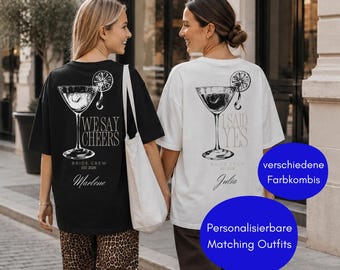 Personalisiertes JGA Gruppen T-Shirt mit Name Ort & Jahr | Braut Geschenk Junggesellinnenabschied | Team Bride Custom Bachelorette Girl Crew