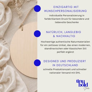 Personalisiertes Holzschild mit Namen / Wunschtext | Stilvolles Türschild & Willkommensschild für Zuhause | Geschenk Familie Hochzeit Einzug image 2