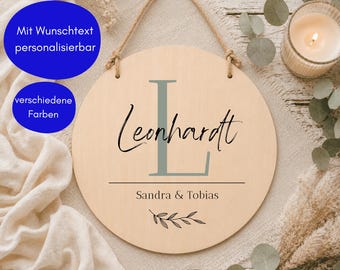 Personalisiertes Holzschild mit Namen / Wunschtext | Stilvolles Türschild & Willkommensschild für Zuhause | Geschenk Familie Hochzeit Einzug