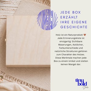 Personalisierte florale Erinnerungskiste mit Namen & Datum | Holzbox mit Deckel | Geschenk Hochzeit Brautpaar Briefbox Truhe Kartenbox Blume Bild 5