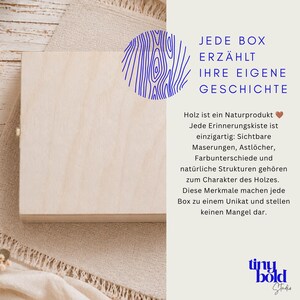 Personalisierte Erinnerungskiste mit Name & Datum | einfach zeitlos floral | Hochzeit Geschenk Holzbox | Geschenkbox Brautpaar | Memory Box Bild 5