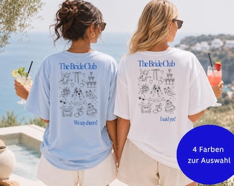 Personalisiertes JGA Gruppen T-Shirt mit Namen | Braut Geschenk Junggesellinnenabschied | Team Bride Club | Custom Bachelorette Girl Crew