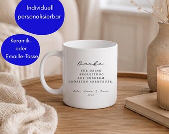 Personalized mug for midwives with name and custom text | Gift, thank you, farewell, goodbye present for midwives, birth attendants, and babysitters | Thank you