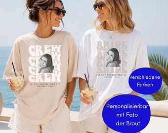 Personalisiertes JGA Gruppen T-Shirt mit Name Ort & Jahr | Braut Geschenk Junggesellinnenabschied | Team Bride Custom Bachelorette Girl Crew