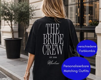Personalisiertes JGA Gruppen T-Shirt mit Name Ort & Jahr | Braut Geschenk Junggesellinnenabschied | Team Bride Custom Bachelorette Girl Crew