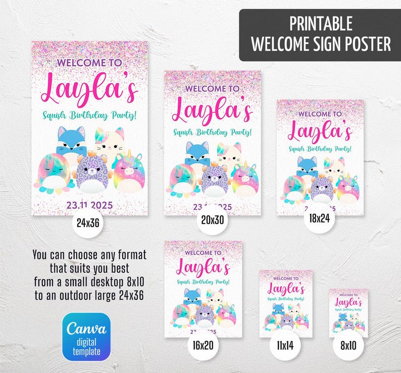 Squishy Welcome In, Squish Welcome Sign, Printable Editable ...
