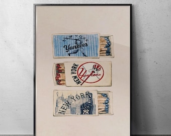 New York Vintage Väggkonst Poster - Klassisk Sportväggdekoration för Yankees-Fans - Poster