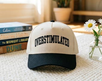 Embroidered Overstimulated Washed Cotton Cap, Mom Gift