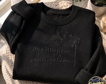 Embroidered Dandelion Sweatshirt, Country Music Western Crewneck, Floral Inspirational Shirt