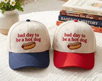 Funny Hot Dog Embroidered Dad Hat: BBQ Cookout Cap