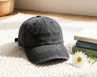 Custom Embroidered Hat , Personalized Dad Cap , Embroidery Logo baseball hat , Your own text monogram , Bachelorette , Small business Merch