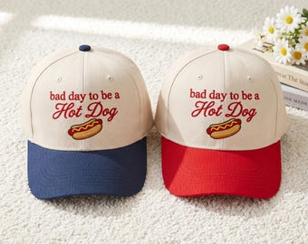 Funny Hot Dog Embroidered Dad Hat: BBQ Cookout Cap