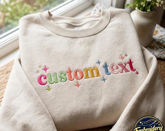 Sudadera bordada a medida, camiseta minimalista con lazo y texto personalizado