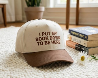 Embroidered Book Lover Hat, Reading Cap, Bookish Gift for Her