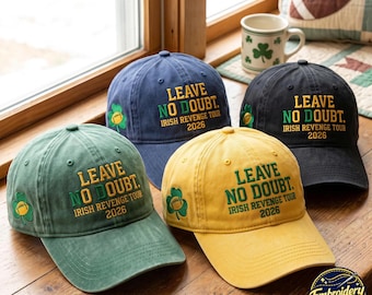 Embroidered Notre Dame Football Washed Cap, Leave No Doubt Fan Hat, Irish Revenge Tour 2026, Fighting Irish Gift