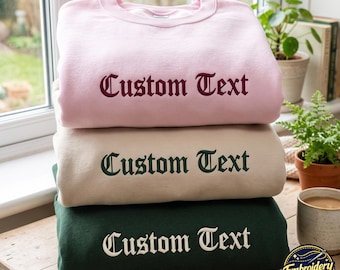 Custom Wizard Embroidered Sweatshirt, Fantasy Embroidery Gift