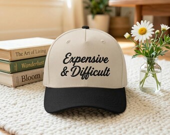 Embroidered Trucker Hat, Two-Tone Washed Cap, Sarcastic Wife Humor