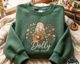 Embroidered Dolly Parton Memorial Sweatshirt, RIP Dolly Parton T-Shirt, Country Music Legend Tribute Tee