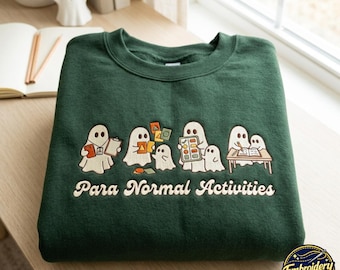Paraprofessional Halloween Teacher Embroidered Sweatshirt, Para Routine T-shirt, SpEd RBT Teacher Aide Shirt, Paraeducator Fall Autumn Gift