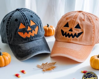 Gorra de béisbol bordada con calabaza de Halloween, gorra de disfraz espeluznante para Halloween