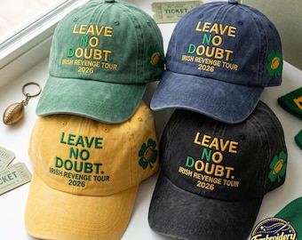 Embroidered Notre Dame Football Washed Cap, Leave No Doubt Irish Revenge Tour 2026